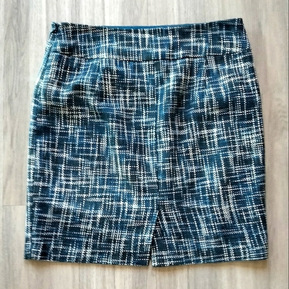 The Limited Black & Blue Tweed Mini Skirt Sz 4 - Picture 3 of 7